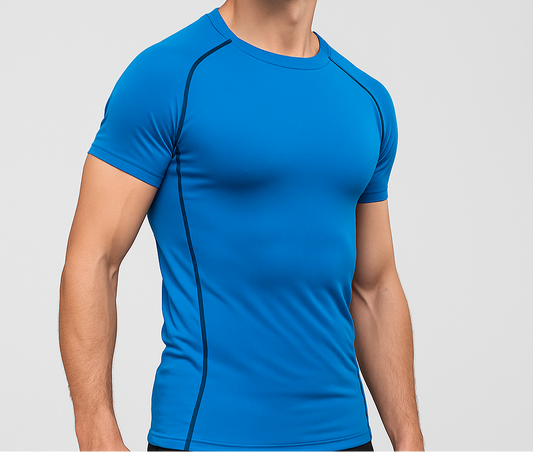 Azure Fitted Performance Tee
